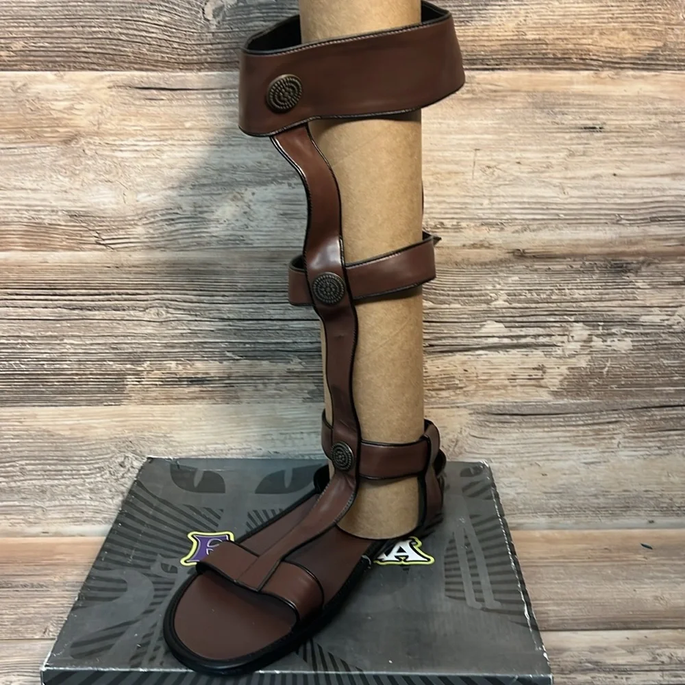 Funtasma by Pleaser Men's Roman Brown Costume Sandals NIB